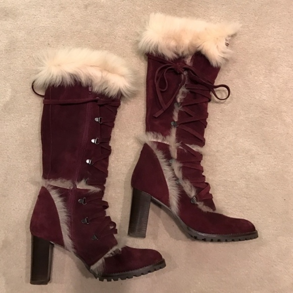 Coach Plum Lucy Suede Boots
